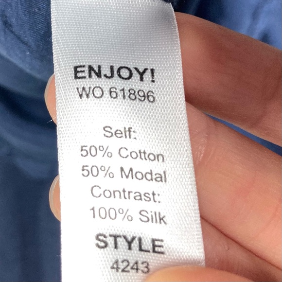 Michael Stars Silk Dress Sandwashed Sleeveless Muscle Tank Navy OS Fits All - Picture 15 of 16